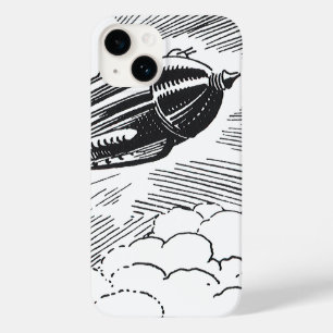 Funda Para iPhone 14 De Case-Mate Nave espacial de ciencia ficción vintage en nubes