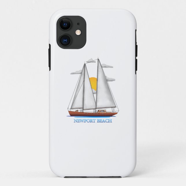 Funda De Case-Mate Para iPhone Navegador náutico costero de Newport Beach (Reverso)