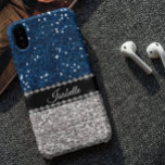 Funda Para iPhone 14 Pro Max De Case-Mate Navía plateada BLue Sparkle Glam Bling personaliza<br><div class="desc">Este diseño se creó a través del arte digital. Puede ser personalizado en el área de proporcionar o personalizar eligiendo la opción de pulsar para personalizar y cambiando el nombre, las iniciales o las palabras. También puede cambiar el color y estilo del texto o eliminar el texto para un diseño...</div>