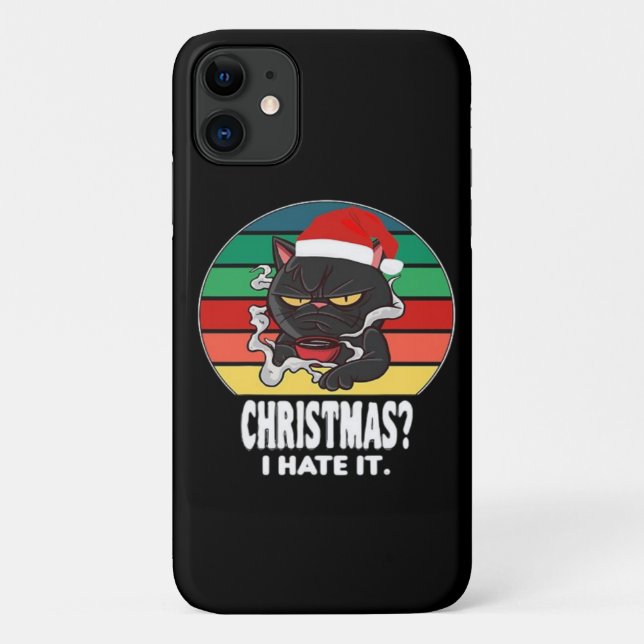 Funda De Case-Mate Para iPhone Navidad de gato  (Reverso)