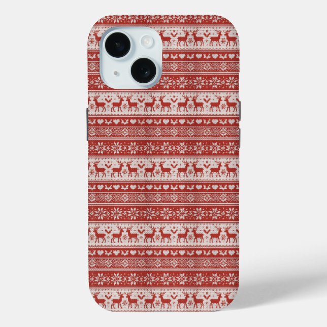 Funda De Case-Mate Para iPhone Navidad de punto rojo (Reverso )