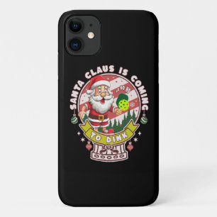 Funda Para iPhone 11 Navidad de Santa Pickleball, Santa Divertido