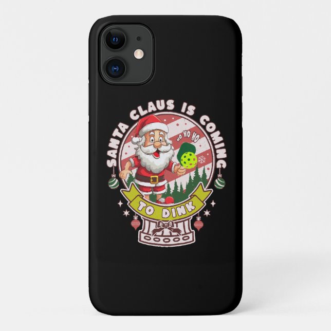 Funda De Case-Mate Para iPhone Navidad de Santa Pickleball, Santa Divertido (Reverso)
