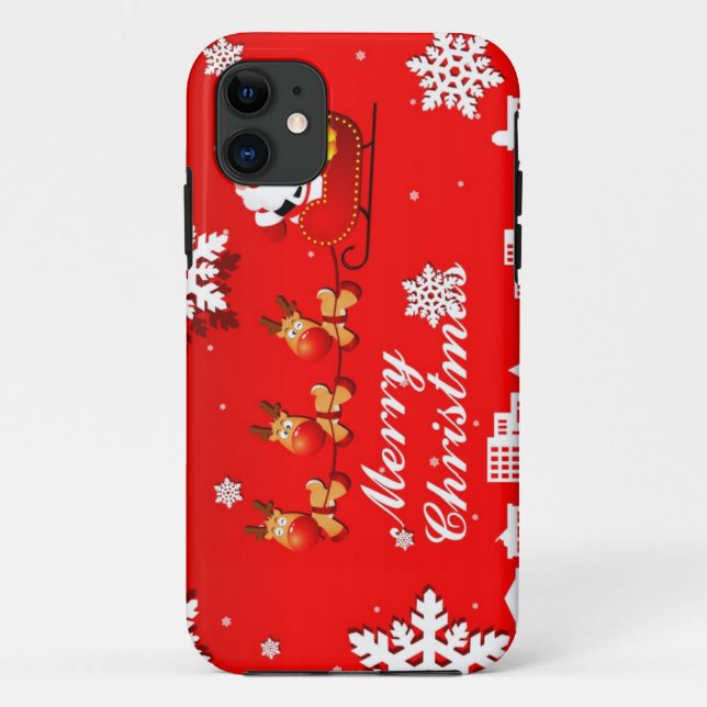 Funda De Case-Mate Para iPhone Navidad de Santa y del reno (Reverso)