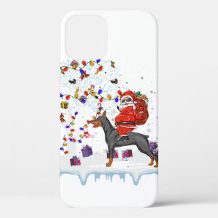 Funda Para iPhone 12 Navidad en árbol de navidad de perro de Santa Hat