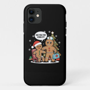 Funda Para iPhone 11 Navidad Enfermera A Gingerbread Man ¿Intentaste Iz