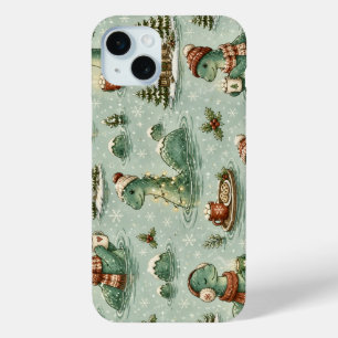 Funda Para iPhone 15 Mini Navidad Nessie Monstruo del Lago Ness Acogedores C