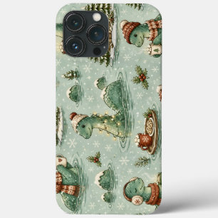 Funda Para iPhone 13 Pro Max Navidad Nessie Monstruo del Lago Ness Acogedores C