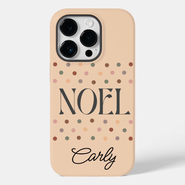 Funda De Case-Mate Para iPhone Navidad NOEL Boho Beige (Reverso )