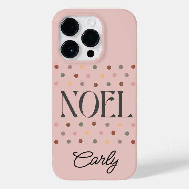 Funda De Case-Mate Para iPhone Navidad NOEL Boho Rosa (Reverso )