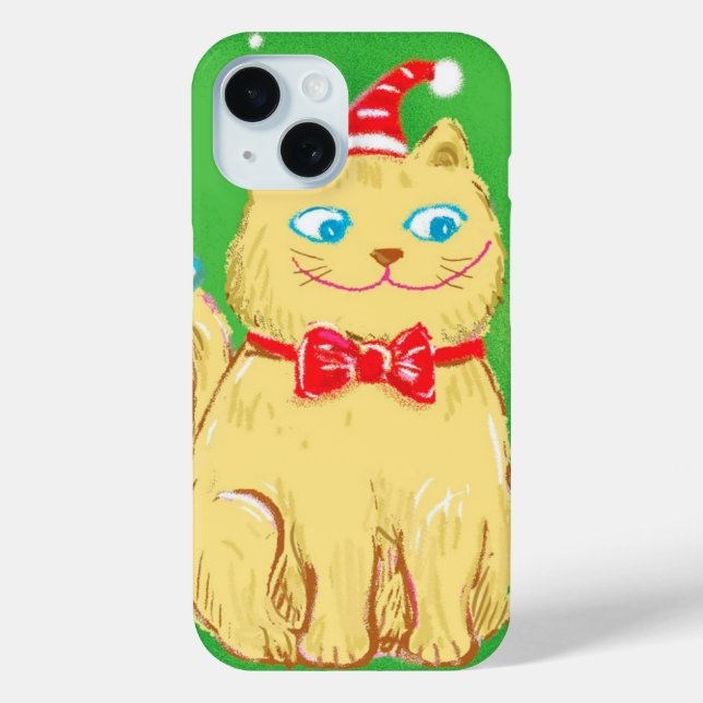 Funda De Case-Mate Para iPhone Navidad Personalizado con Santa Hat (Reverso )