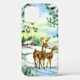 Funda Para iPhone 12 Navidad retro vintage Farm Holiday
