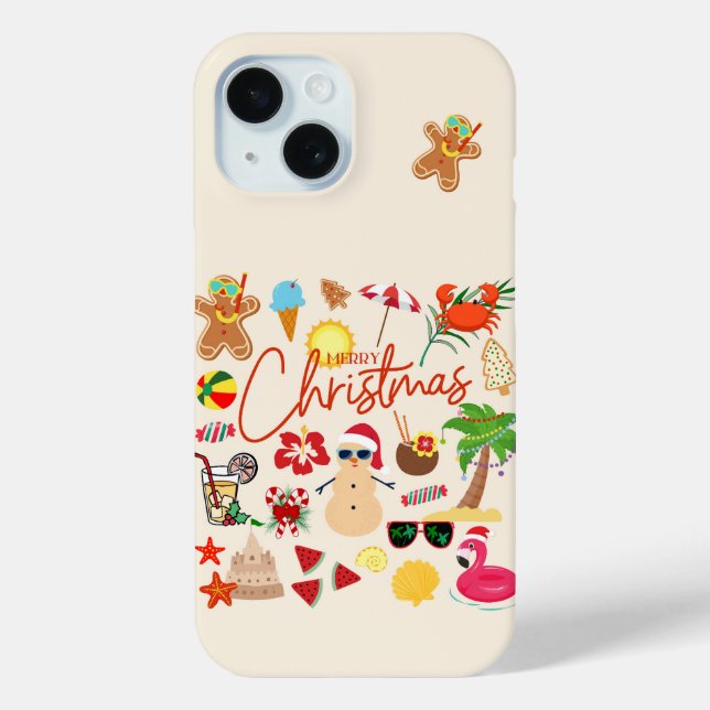 Funda De Case-Mate Para iPhone Navidad Tropical (Reverso )