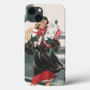 Funda Para iPhone 13 Navidad Vintage, Compras Regalos Policía