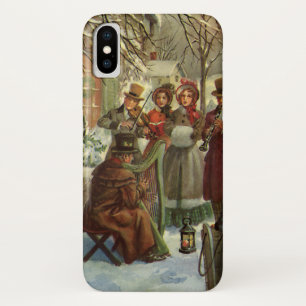 Funda Para iPhone X Navidad vintage, música victoriana en vivo