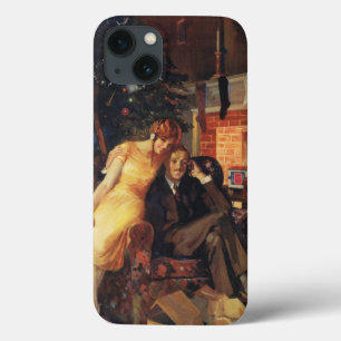 Funda Para iPhone 13 Navidad Vintage, Pareja de Amor y Romance