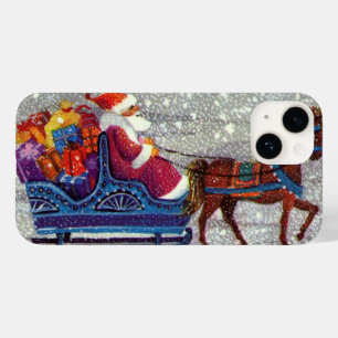 Funda Para iPhone 14 De Case-Mate Navidad Vintage, Trineo Abierto de Caballo del Cla