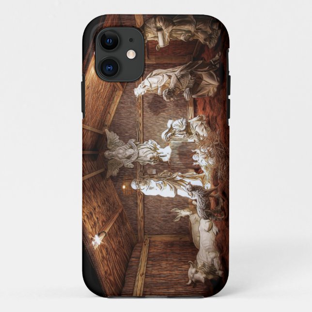 Funda De Case-Mate Para iPhone Navidades Adoran Escena De Jesús Natividad Manger (Reverso)