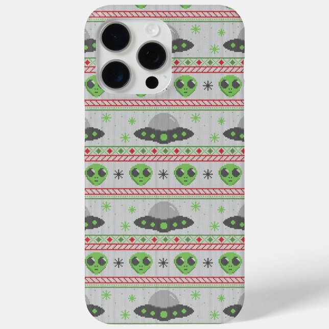 Funda De Case-Mate Para iPhone Navidades Alien Ugly Sweater (Reverso )