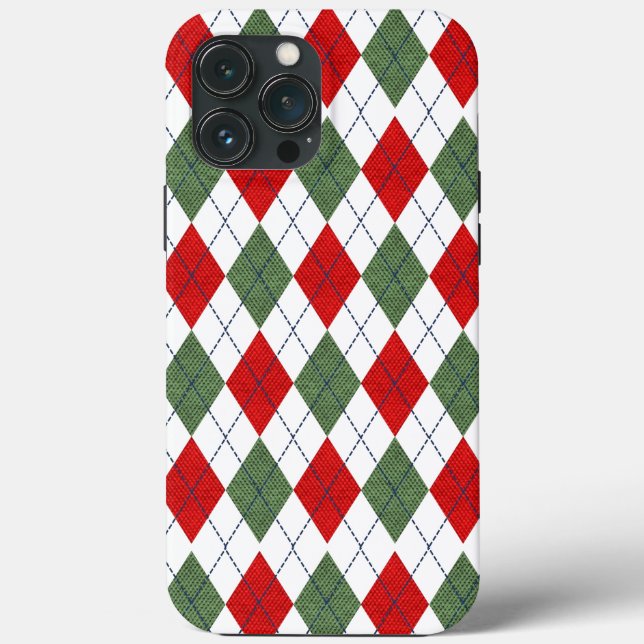 Funda De Case-Mate Para iPhone Navidades Argyle (Reverso )