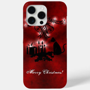 Funda Para iPhone 15 Pro Max Navidades Artdeco con gato negro