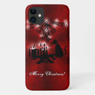 Funda Para iPhone 11 Navidades Artdeco con gato negro