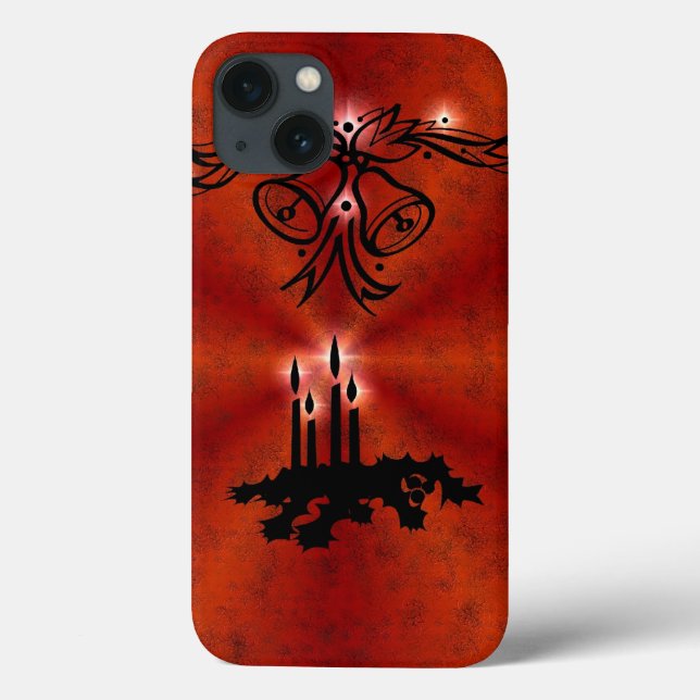 Funda De Case-Mate Para iPhone Navidades Artdeco en arcoiris rojo (Reverso)