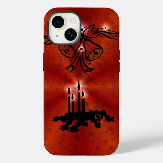Funda De Case-Mate Para iPhone Navidades Artdeco en arcoiris rojo (Reverso )
