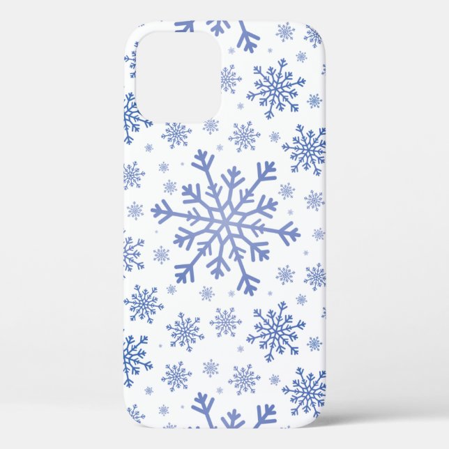 Funda De Case-Mate Para iPhone  Navidades azules de la marina serpentean sobre bl (Reverso )