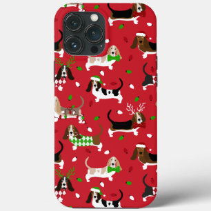 Funda Para iPhone 13 Pro Max Navidades Basset Hound