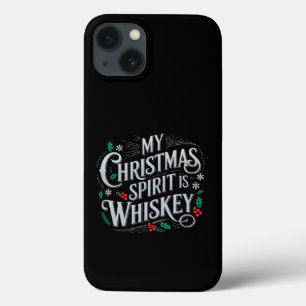 Funda Para iPhone 13 Navidades bebiendo Whiskey Aman Bebe diciendo