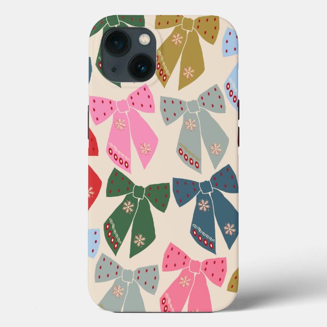 Funda De Case-Mate Para iPhone Navidades Bows Coquette (Reverso )
