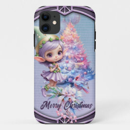 Funda Para iPhone 11 Navidades cortos elf en delicados colores violetas