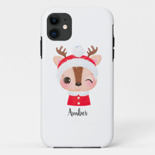 Funda Para iPhone 11 Navidades cortos Santa Reindeer Head