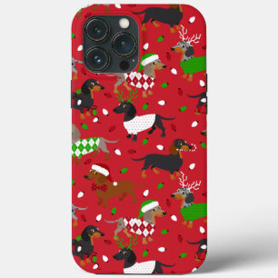 Funda Para iPhone 13 Pro Max Navidades Dachshund All Coats
