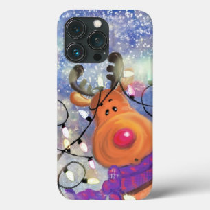 Funda Para iPhone 13 Pro Navidades dan reno feliz