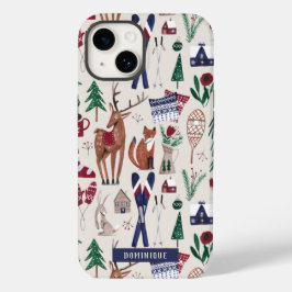 Funda Para iPhone 14 De Case-Mate Navidades de apres-ski nórdicos de Woodland impres