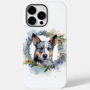 Funda Para iPhone 14 Pro Max De Case-Mate Navidades de Blue Heeler Wreath Festimes Pup