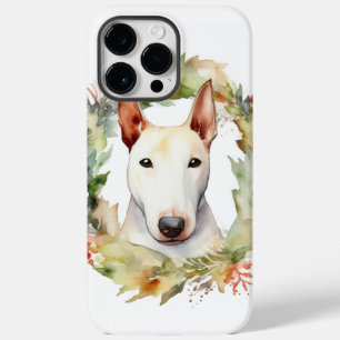 Funda Para iPhone 14 Pro Max De Case-Mate Navidades de Bull Terrier Wreath Pup festivo