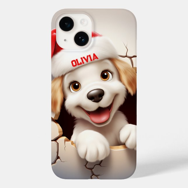 Funda De Case-Mate Para iPhone navidades de Cachorros 3D (Reverso )