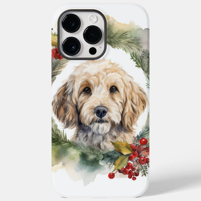 Funda De Case-Mate Para iPhone Navidades de Cockapoo Cachorro festivo (Reverso )
