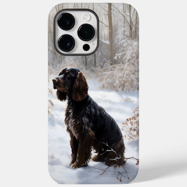 Funda De Case-Mate Para iPhone Navidades de Cocker Spaniel Let It Snow (Reverso )