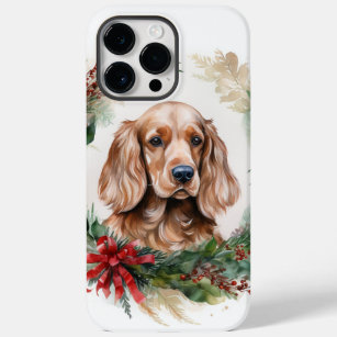 Funda Para iPhone 14 Pro Max De Case-Mate Navidades de Cocker Spaniel Wreath Festimes Pup