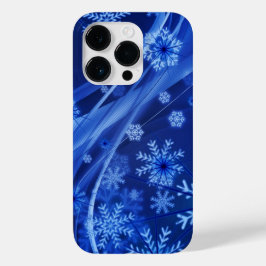 Funda Para iPhone 14 Pro De Case-Mate Navidades de copos de nieve azules giran