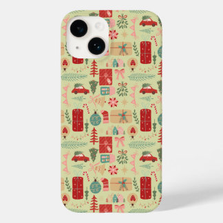 Funda Para iPhone 14 De Case-Mate Navidades de Coquette Preppy Pink and Mint Green