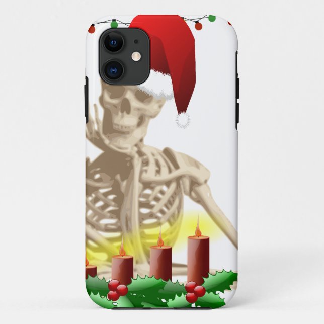 Funda De Case-Mate Para iPhone navidades de cráneo (Reverso)
