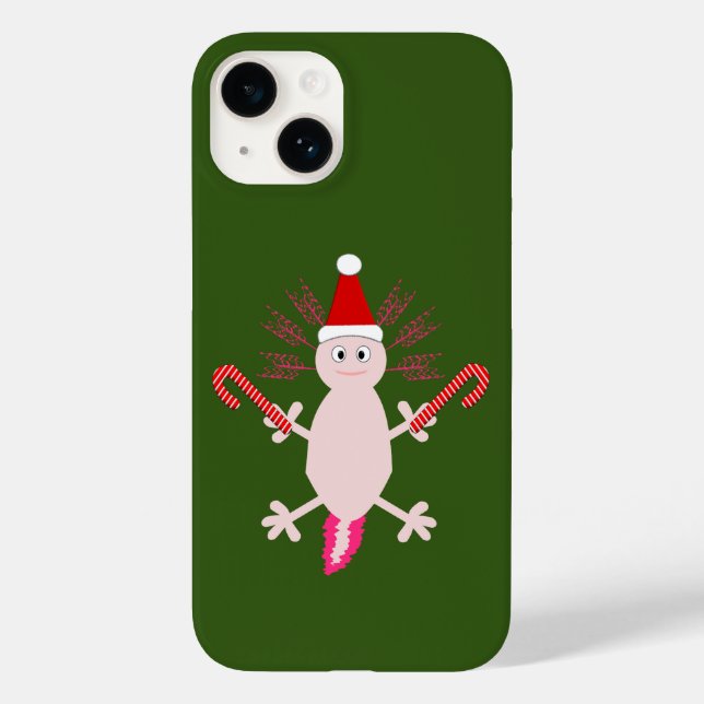 Funda De Case-Mate Para iPhone Navidades de Cute Axolotl (Reverso )