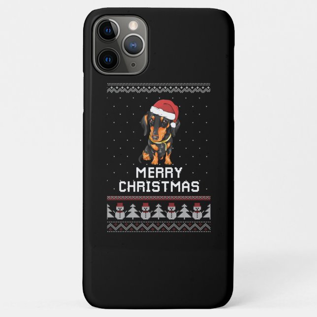 Funda De Case-Mate Para iPhone Navidades de Dachshund (Reverso)