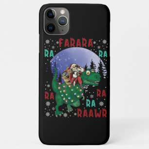 Funda Para iPhone 11 Pro Max Navidades de Dinosaurios Santa Claus