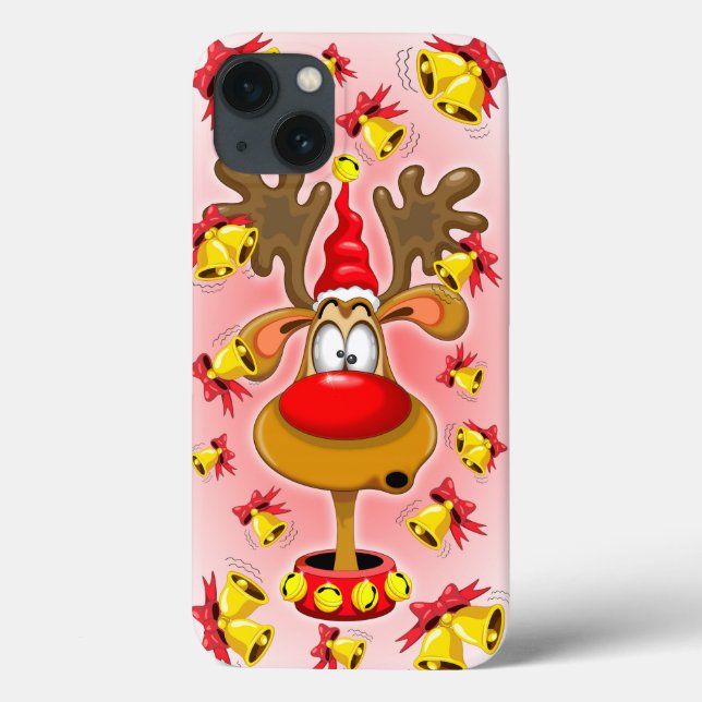 Funda De Case-Mate Para iPhone Navidades de diversión de renos Personalizado con  (Reverso)